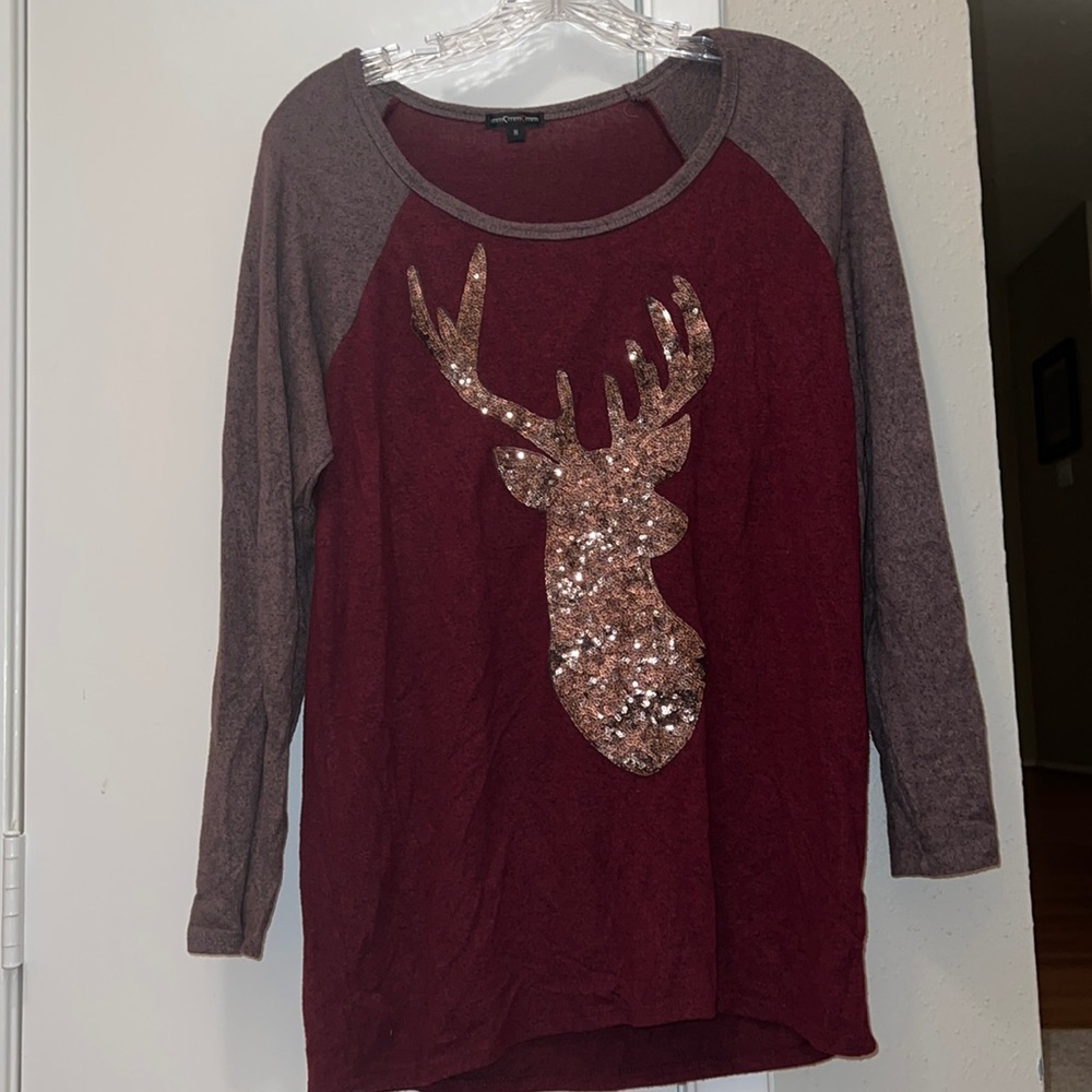 Reindeer sequin top
